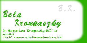 bela krompaszky business card